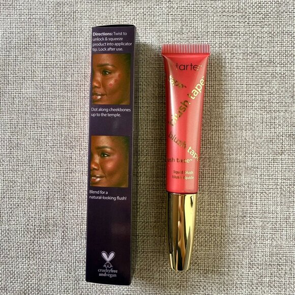 Tarte Blush Tape Liquid Blush Pink NIB Full Size Vegan Soft Girl Minimalist NIB - Picture 6 of 7